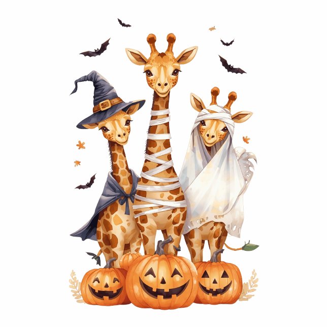 Camiseta Funny Halloween Giraffe T-Shirt – Boo, Mummy & Wit (Criador carregado)