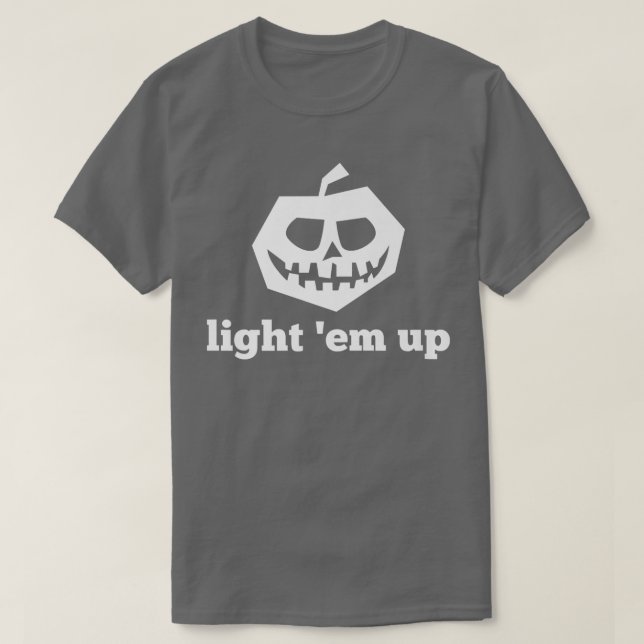 Camiseta Funny Halloween Light 'Em Up Jackolantern Pumpkin  (Frente do Design)