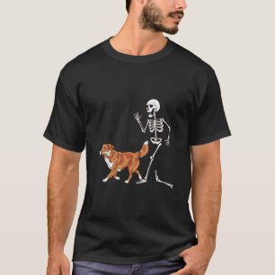 Camiseta Funny Halloween Nova Scotia Retriever e Esqueleto