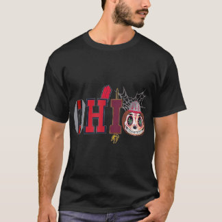 Camiseta Funny Halloween Ohio State Skull Pumpkin 