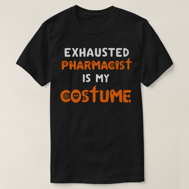 Camiseta Funny Halloween Pharmacy Team Humor Pharmacist Cos (Frente do Design)