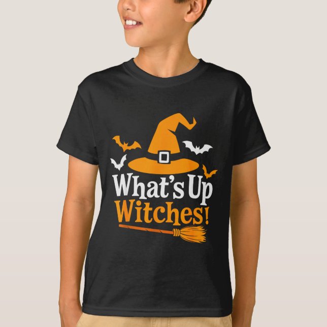 Camiseta Funny Halloween Witch Costume What's Up Witches  (Frente)