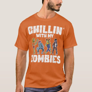 Camiseta Funny Halloween Zombie Lover Creepy Chillin With M