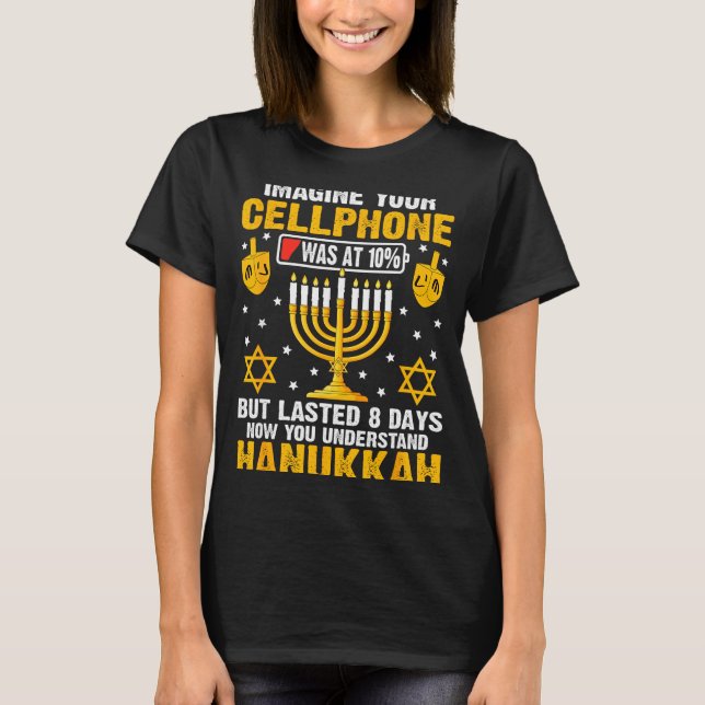Camiseta Funny Hanukkah Imagine Your Cellphone Chanukah Jew (Frente)