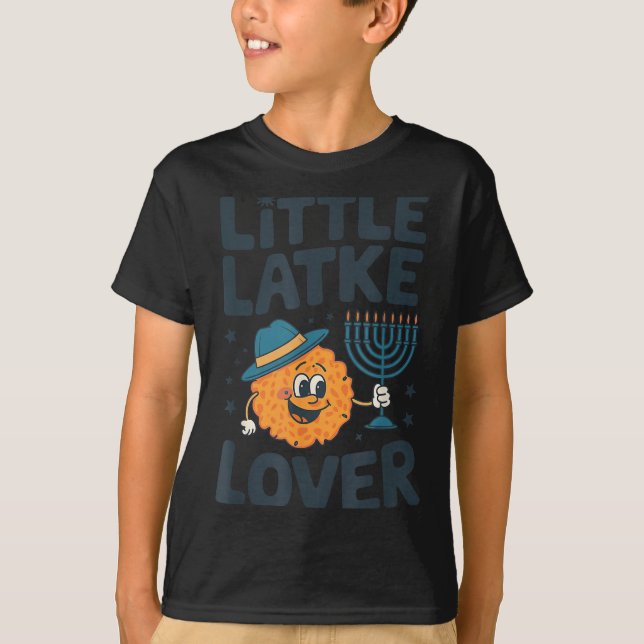 Camiseta Funny Hanukkah Little Latke Jewish Family Kids Mat (Frente)