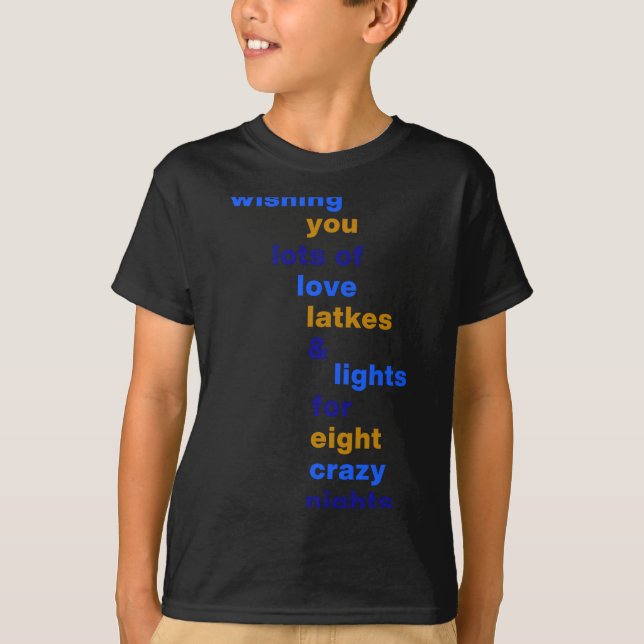Camiseta Funny Hanukkah Love Latkes Lights In Blue  (Frente)