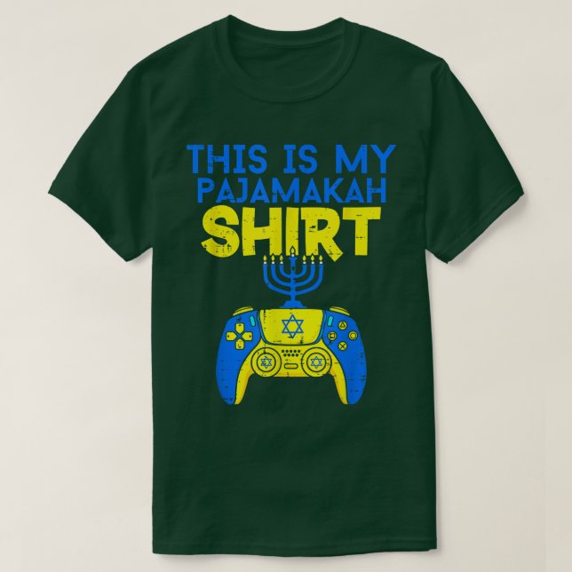 Camiseta Funny Hanukkah Pajama Gaming Menorah Video Control (Frente do Design)