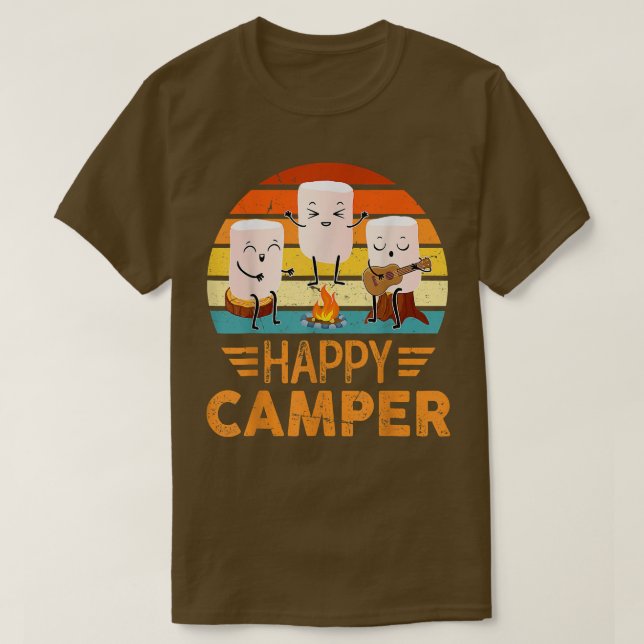 Camiseta Funny Happy Marshmallow Camper Cute For Kids Women (Frente do Design)