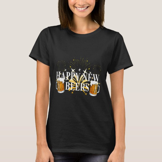 Camiseta Funny Happy New Beers Drinking 2021 Nye Party Happ (Frente)