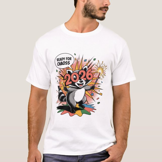 Camiseta Funny Happy New Year 2026 Cool Party Rabbit (Frente)