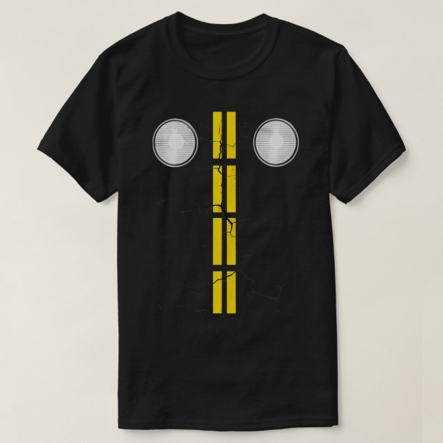 Camiseta Funny Headlights With Road Markings Halloween  (Frente do Design)