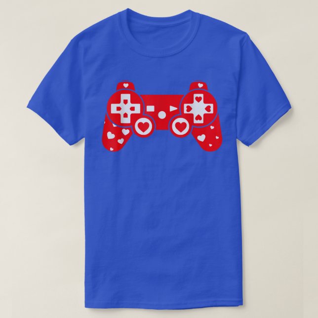 Camiseta Funny Hearts Video Game Lover Matching Sports Vale (Frente do Design)