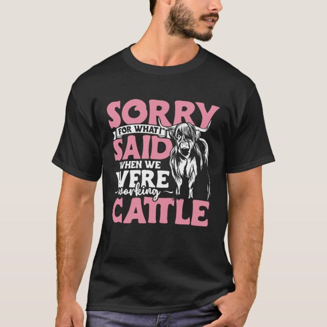 Camiseta Funny Highland Cow Apparel Highland Cattle Farmer  (Frente)