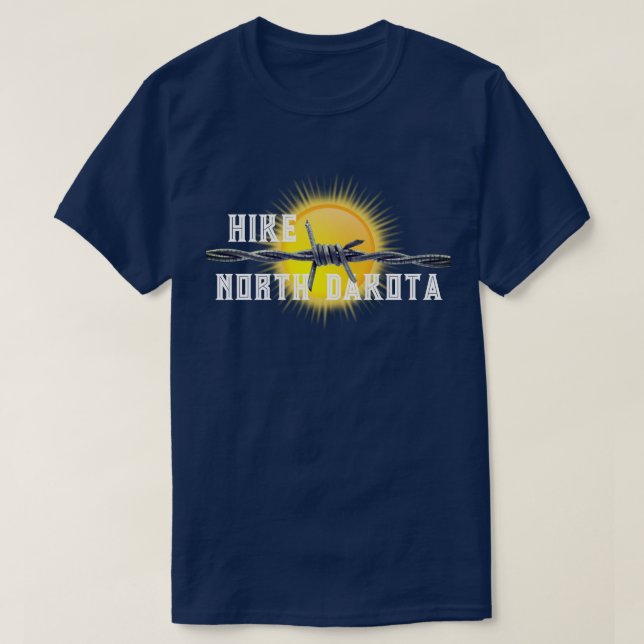 Camiseta Funny Hike "your state" e Barbed Wire (Frente do Design)