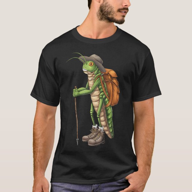Camiseta Funny Hiking Grasshopper Graphic Camping Lover Hik (Frente)