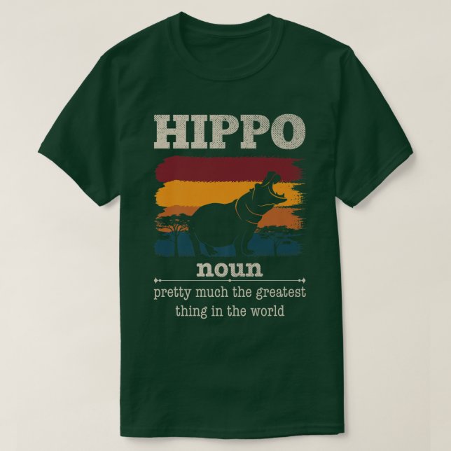 Camiseta Funny Hippo Definição Legal Hippo Animais Humor Hi (Frente do Design)