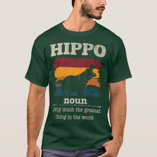 Camiseta Funny Hippo Definição Legal Hippo Animais Humor Hi