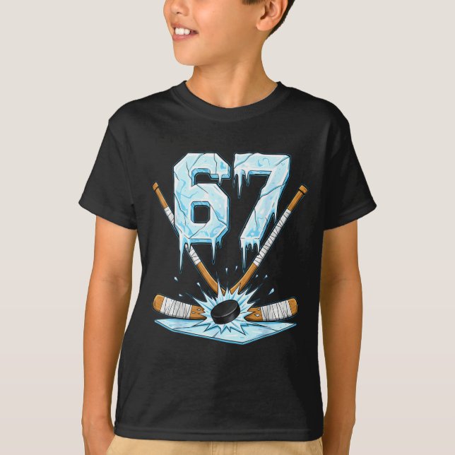 Camiseta Funny Hockey 67 Meme 6-7 Six Seven Gen Alpha Ice H (Frente)
