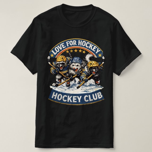 Camiseta Funny Hockey Animals Club - Classic Hockey Love -  (Frente do Design)
