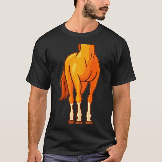 Camiseta Funny Horse Body Costume Optical Illusion Gift Men (Frente)