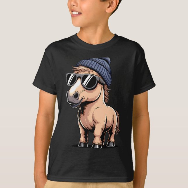 Camiseta Funny Horse In Retro Style - Farm Humour Ny Funny  (Frente)