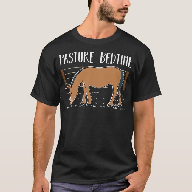 Camiseta Funny Horse Lover Pasture Bedtime (Frente)