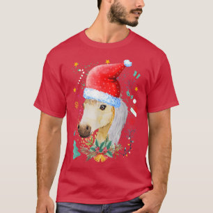 Camiseta Funny Horse Lover Santa Hat Bebê Cristo de Cavalo