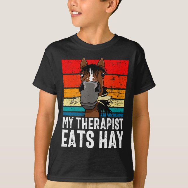 Camiseta Funny Horse My Therast Eats Hay Tee Hor  (Frente)