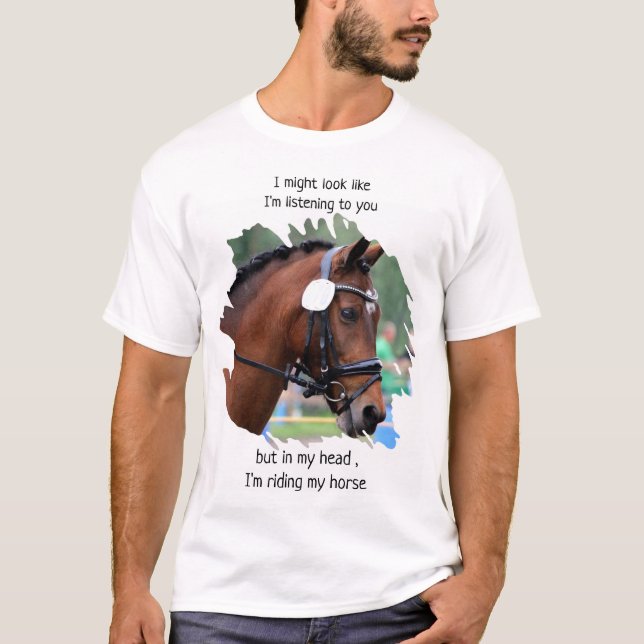 Camiseta Funny Horse Riding - Pista de Cavalo Equestre (Frente)