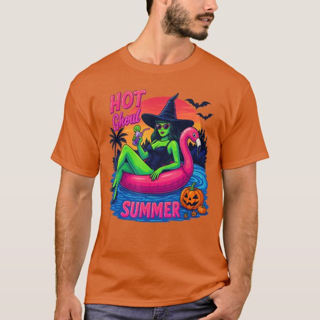 Camiseta Funny HOT GHOUL SUMMER Summerween Vibes Skeleton I (Frente)