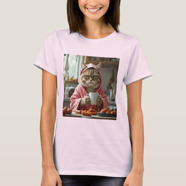 Camiseta Funny Housewife Cat Meme Gen Z Brainrot T-Shirt (Frente)