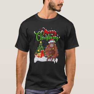 Camiseta Funny Howler Amante de os animais Xmas Lighting Ho