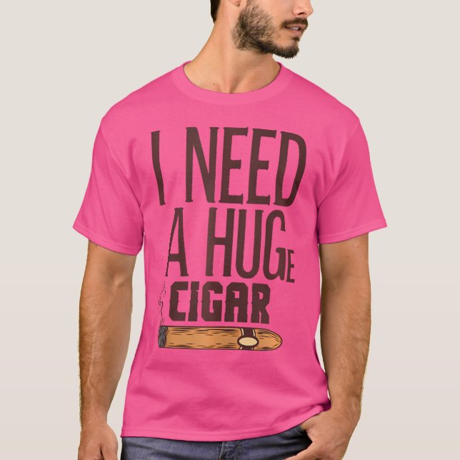 Camiseta Funny Huge Cigar Lover Women And Men Cigar Smoker (Frente)