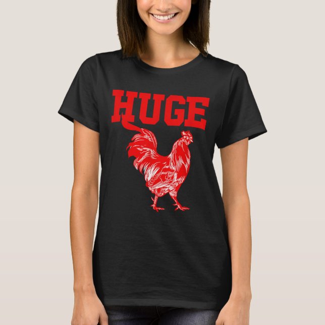 Camiseta Funny Huge Mens Rooster Graphic  (Frente)