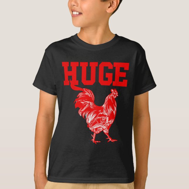Camiseta Funny Huge Mens Rooster Graphic  (Frente)