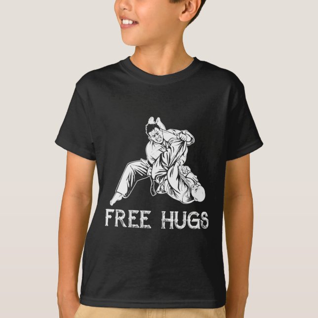 Camiseta Funny Hugs Brazilian Jiu Jitsu Mma Bjj  (Frente)