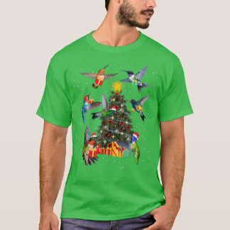 Camiseta Funny Hummingbird Christmas Tree Hummingbird Lover