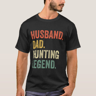 Camiseta Funny Hunter Husbynd Pai Caça Legenda Vintage