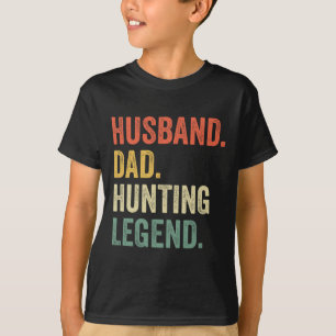 Camiseta Funny Hunter Husbynd Pai Caça Legenda Vintage