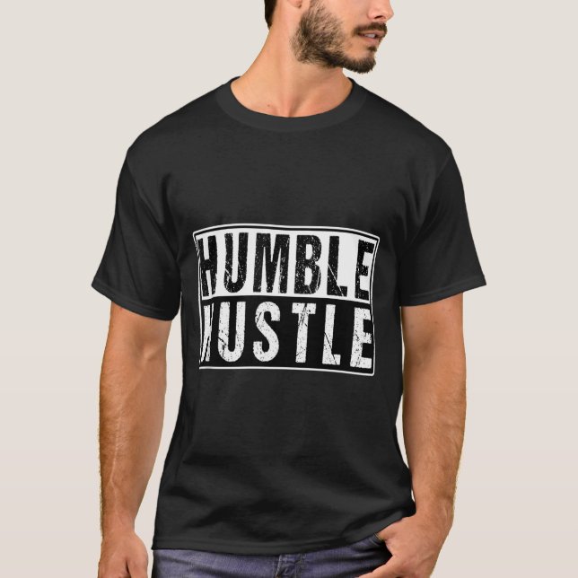 Camiseta Funny Hustle Gift For Men And Women Cool Humble In (Frente)