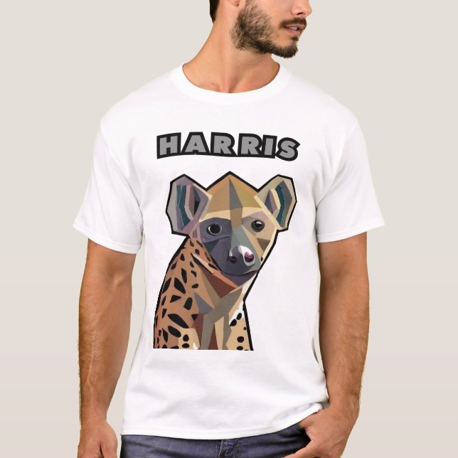 Camiseta Funny Hyena Nomeou Harris anti Biden e Kamala (Frente)