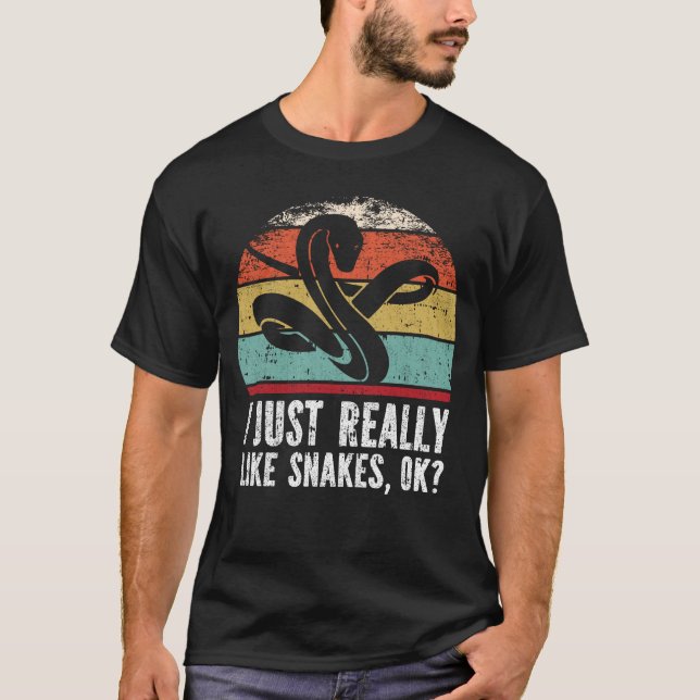 Camiseta Funny I Just Really Like Snakes OK? (Frente)