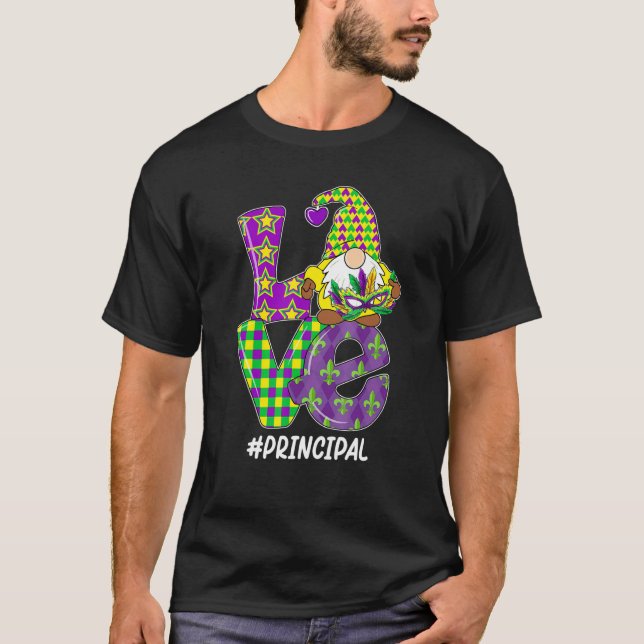 Camiseta Funny I Love Mardi Gras Assistant Principal Gnome  (Frente)