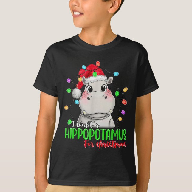 Camiseta Funny I Want A Hiptamus For Christmas Xmas Hip Lov (Frente)