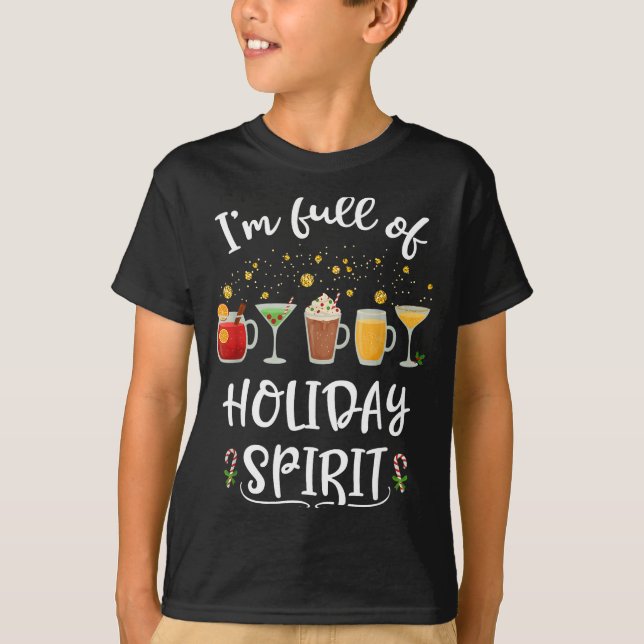 Camiseta Funny I'm Full Of Holiday Srit Christmas Drinking  (Frente)