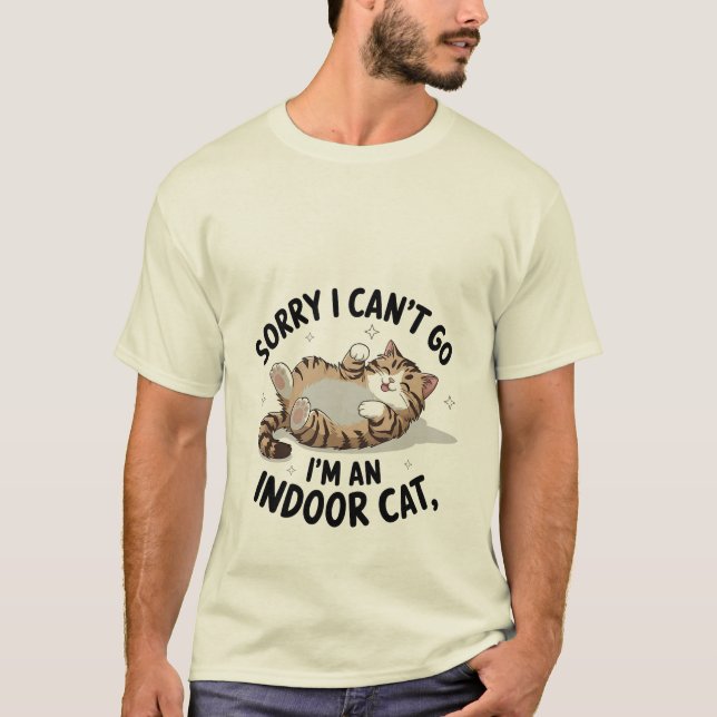 Camiseta Funny "Indoor Cat" Relatable Sassy Kitten ✨🏠🐈 (Frente)