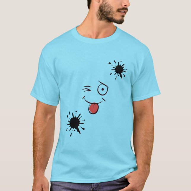 Camiseta Funny Ink Splash Smiley Face T-Shirt – Cute Artist (Frente)