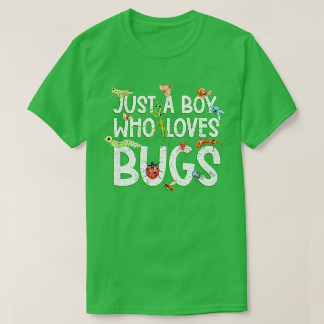 Camiseta Funny Insect  Just A Boy Who Loves Bugs  (Frente do Design)