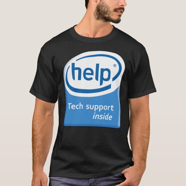 Camiseta Funny Intel Parody Logo Computer Tech Support Esse (Frente)