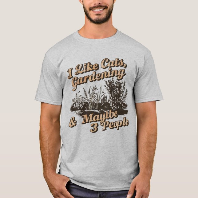 Camiseta Funny Introvert Gardening And Cats Lover Quote (Frente)